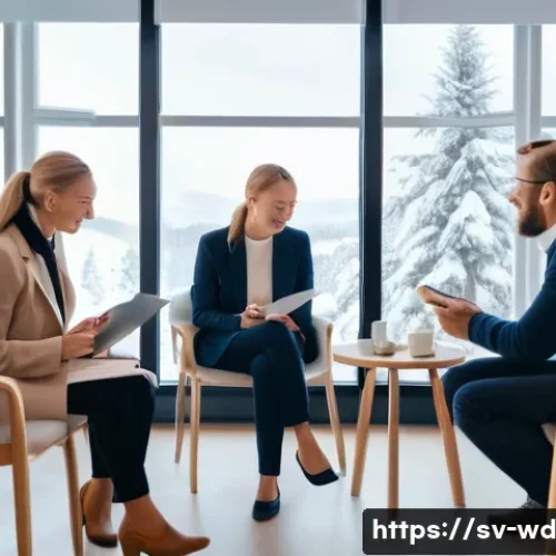 Home 17 충성도 프로그램에 대한 고객의 기대 조사 방법 - A professional setting showing a diverse group of Swedish customers participating in in-depth interv...